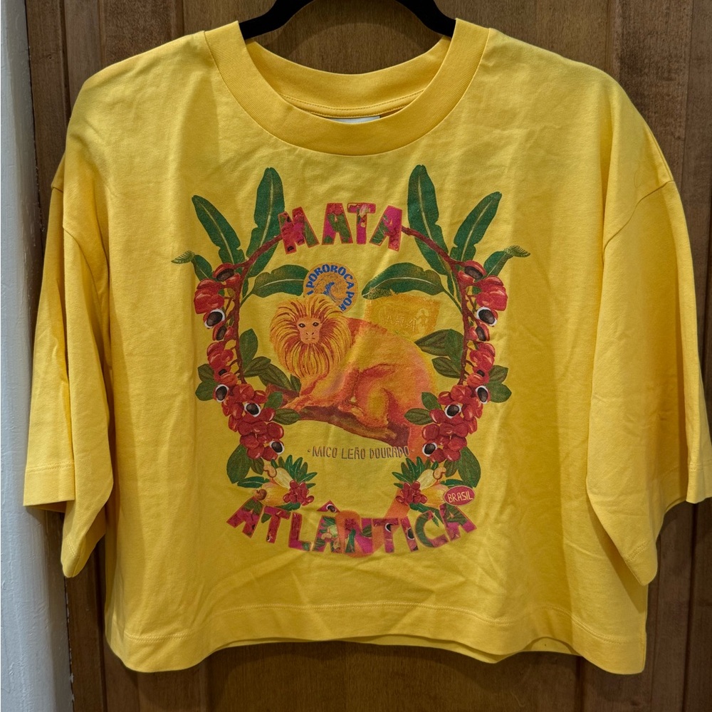 NWT Farm Rio Yellow Graphic T-Shirt - Picture 2 of 4